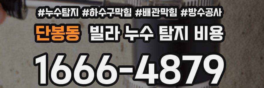단봉동 빌라 누수 탐지 비용