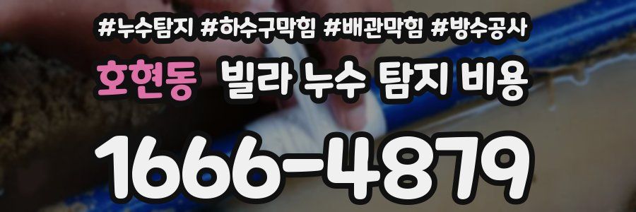 호현동 빌라 누수 탐지 비용