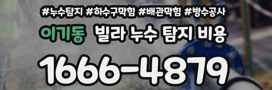 이기동 빌라 누수 탐지 비용