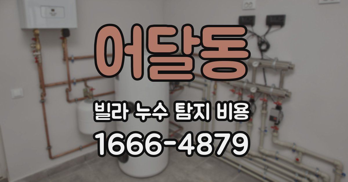 어달동 빌라 누수 탐지 비용