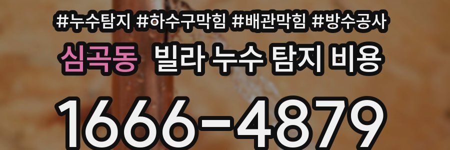 심곡동 빌라 누수 탐지 비용