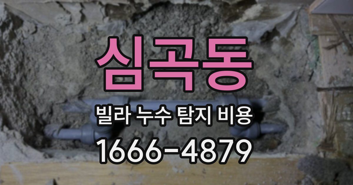 심곡동 빌라 누수 탐지 비용