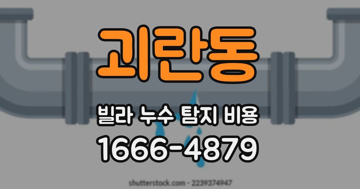괴란동 빌라 누수 탐지 비용
