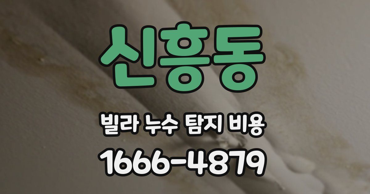 신흥동 빌라 누수 탐지 비용