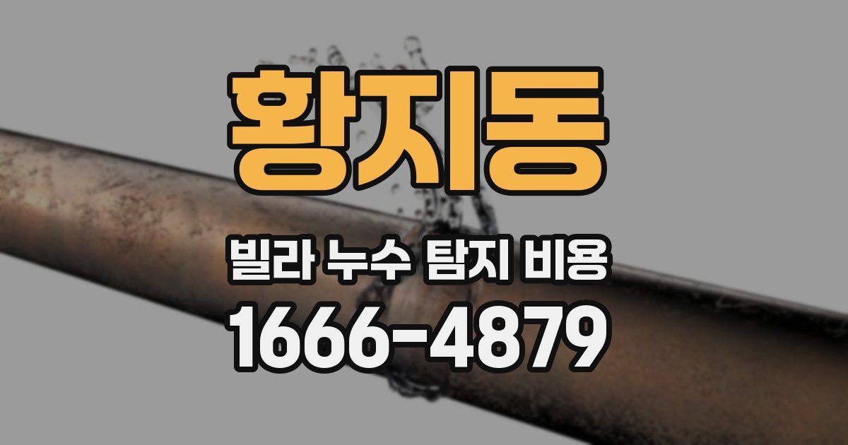 황지동 빌라 누수 탐지 비용