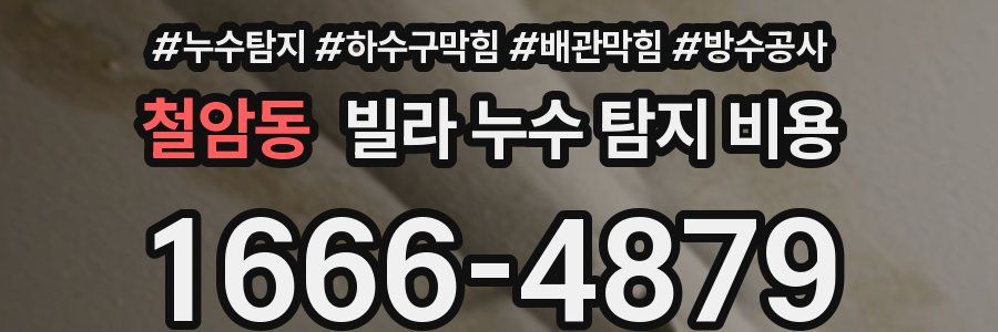 철암동 빌라 누수 탐지 비용