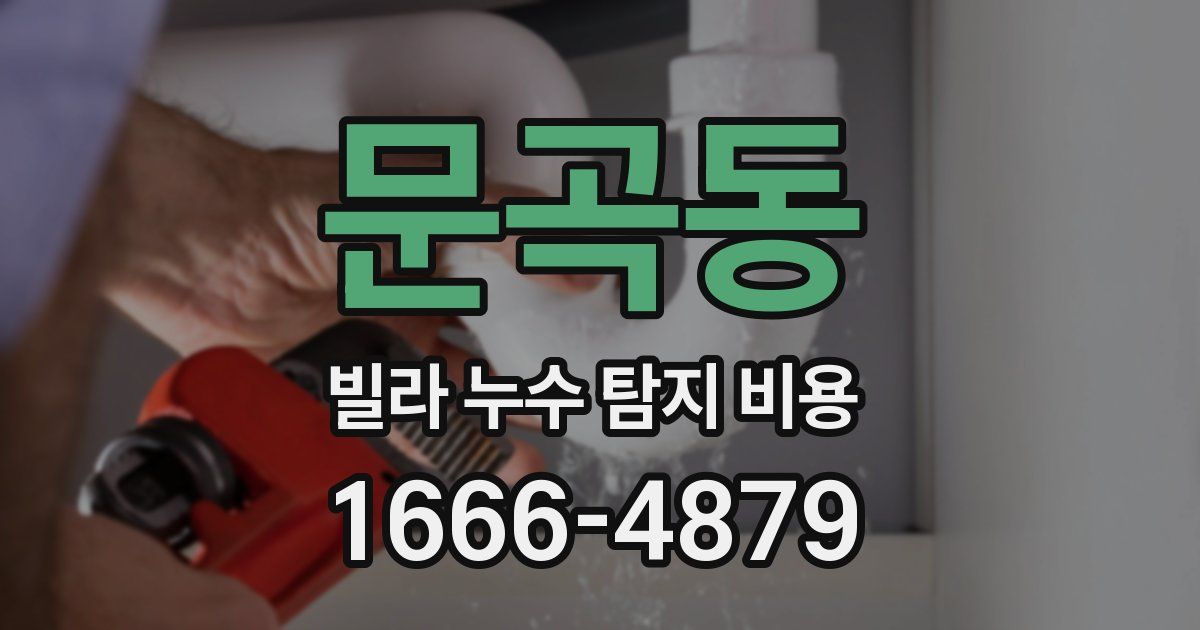 문곡동 빌라 누수 탐지 비용