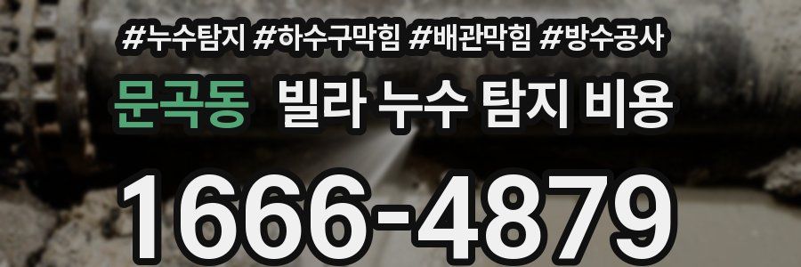 문곡동 빌라 누수 탐지 비용