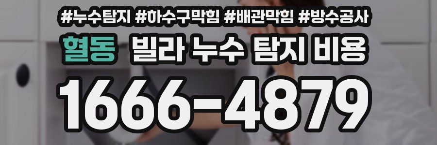 혈동 빌라 누수 탐지 비용