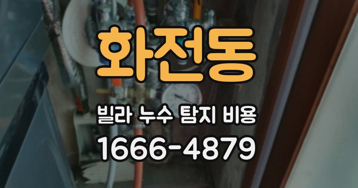 화전동 빌라 누수 탐지 비용