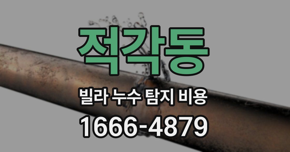 적각동 빌라 누수 탐지 비용