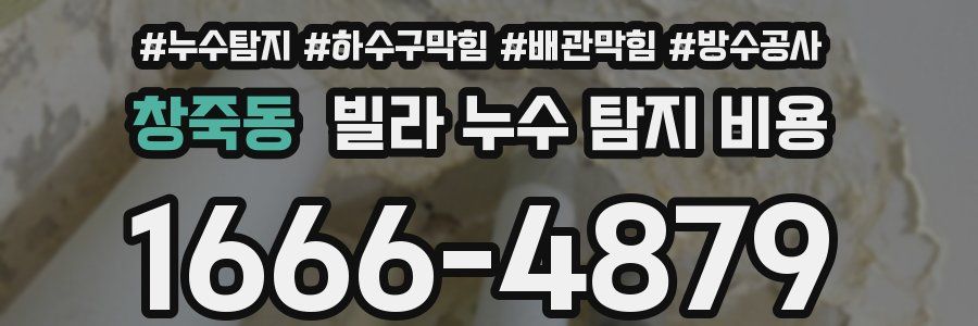 창죽동 빌라 누수 탐지 비용