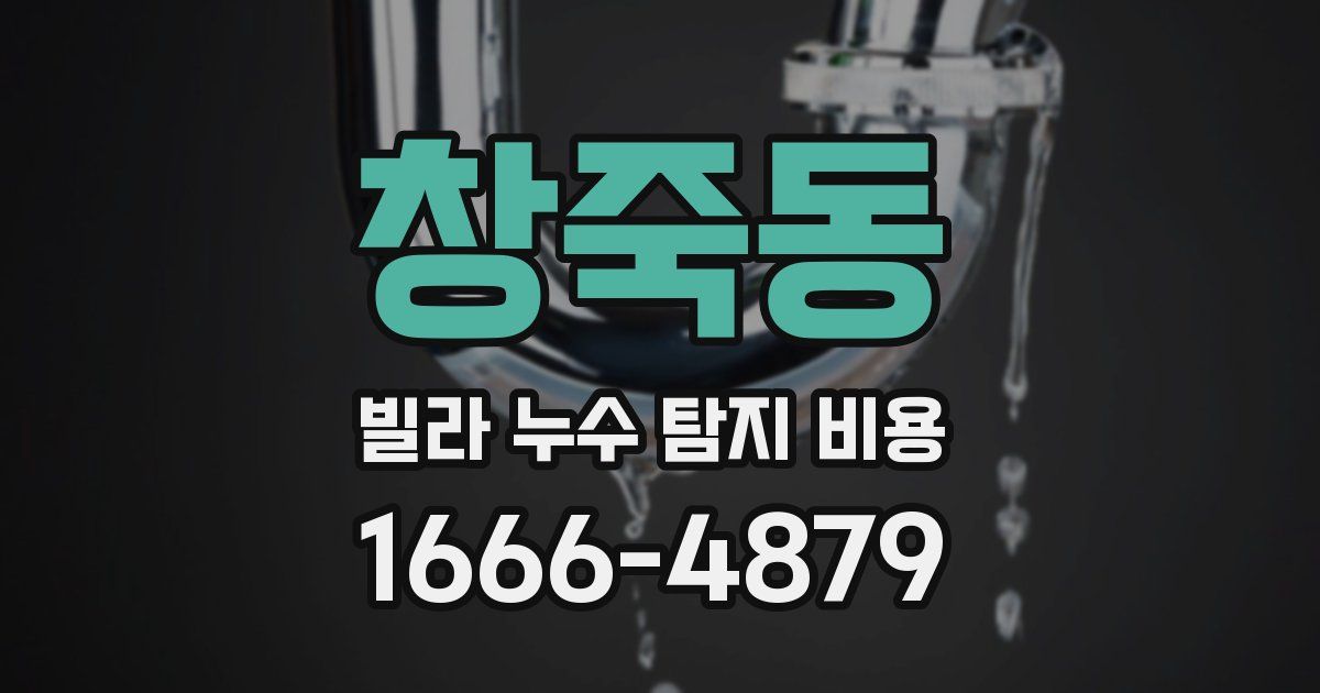 창죽동 빌라 누수 탐지 비용