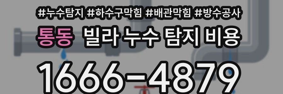 통동 빌라 누수 탐지 비용