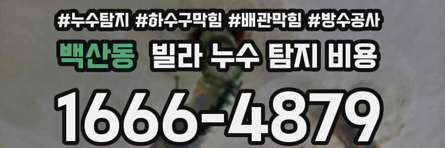 백산동 빌라 누수 탐지 비용