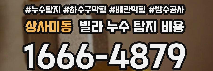 상사미동 빌라 누수 탐지 비용
