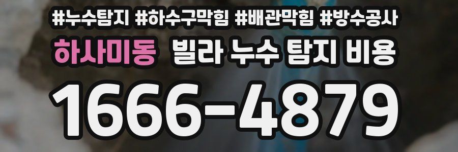 하사미동 빌라 누수 탐지 비용