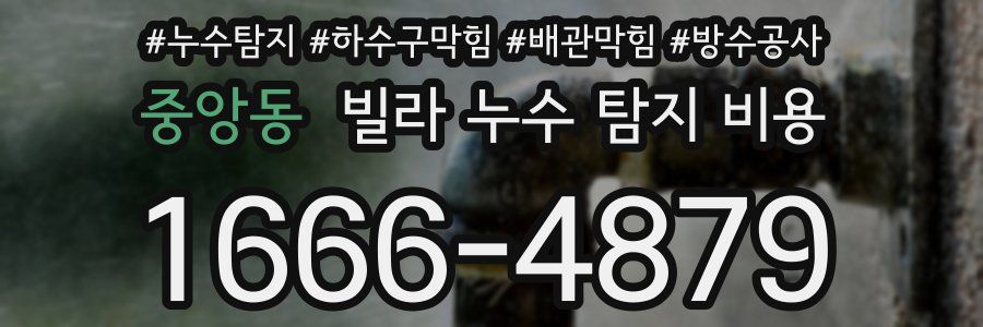 중앙동 빌라 누수 탐지 비용