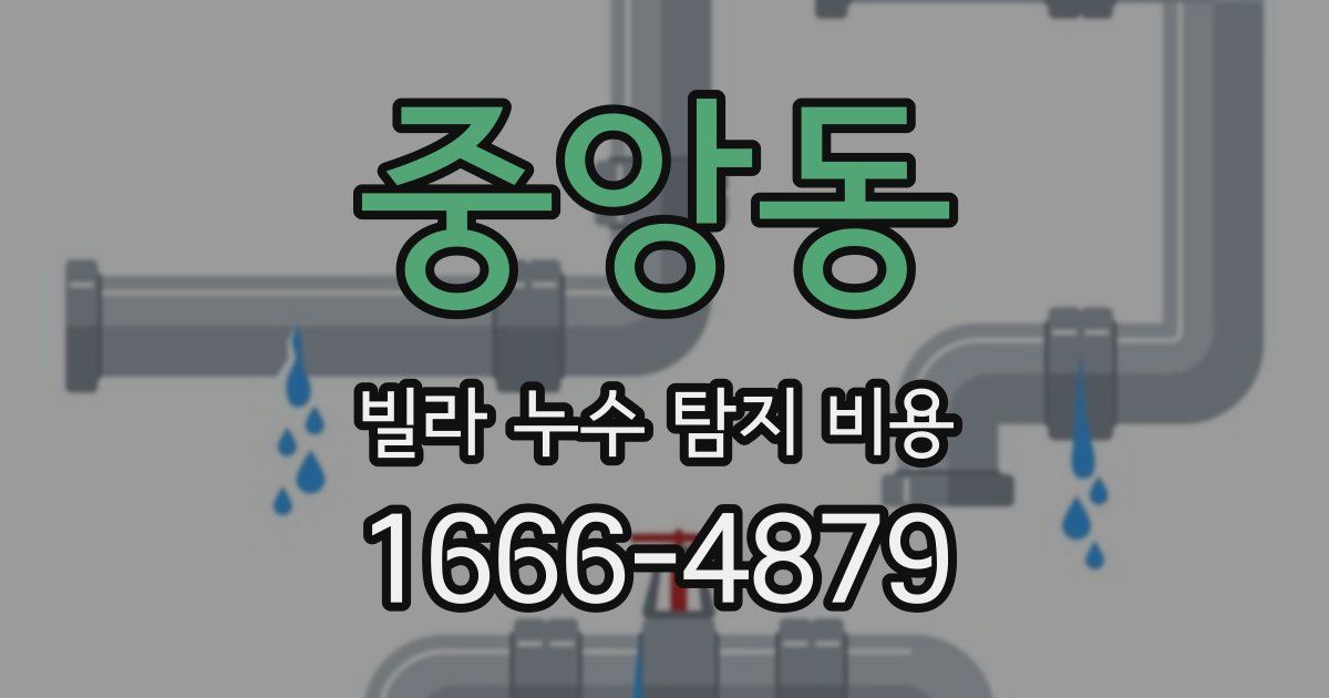 중앙동 빌라 누수 탐지 비용
