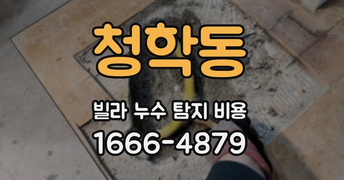 청학동 빌라 누수 탐지 비용