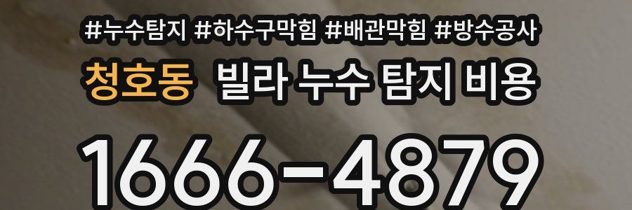 청호동 빌라 누수 탐지 비용