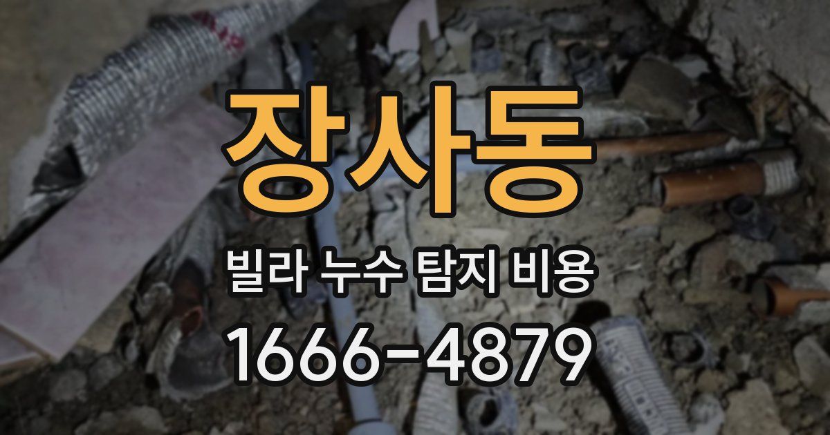 장사동 빌라 누수 탐지 비용
