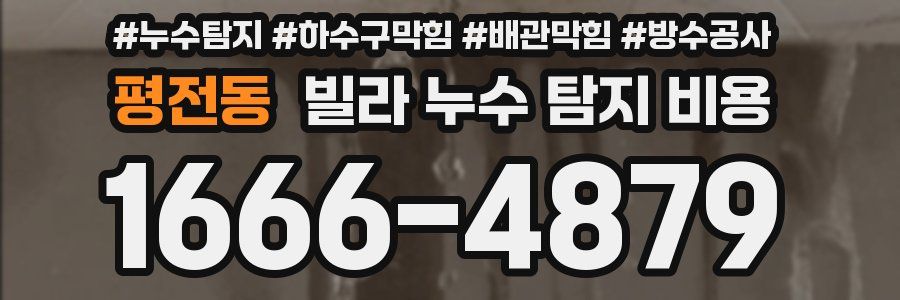 평전동 빌라 누수 탐지 비용