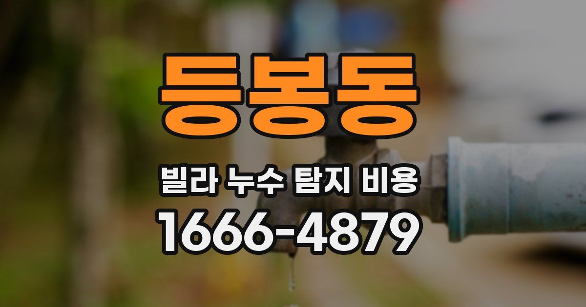 등봉동 빌라 누수 탐지 비용