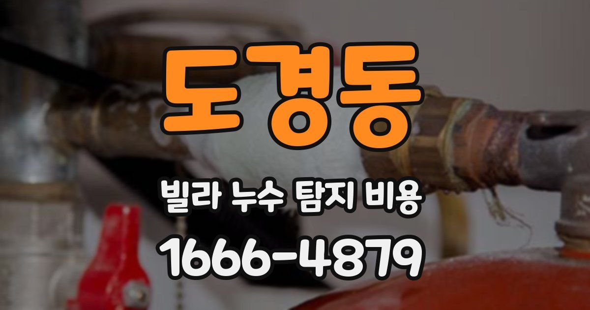 도경동 빌라 누수 탐지 비용