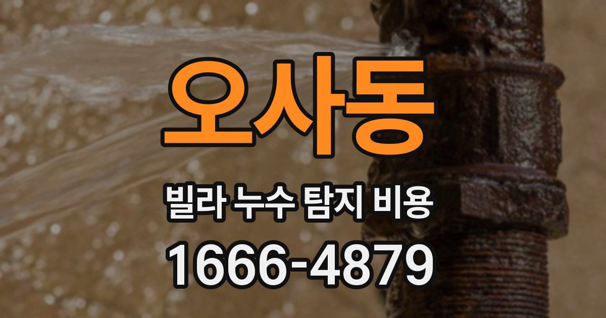 오사동 빌라 누수 탐지 비용