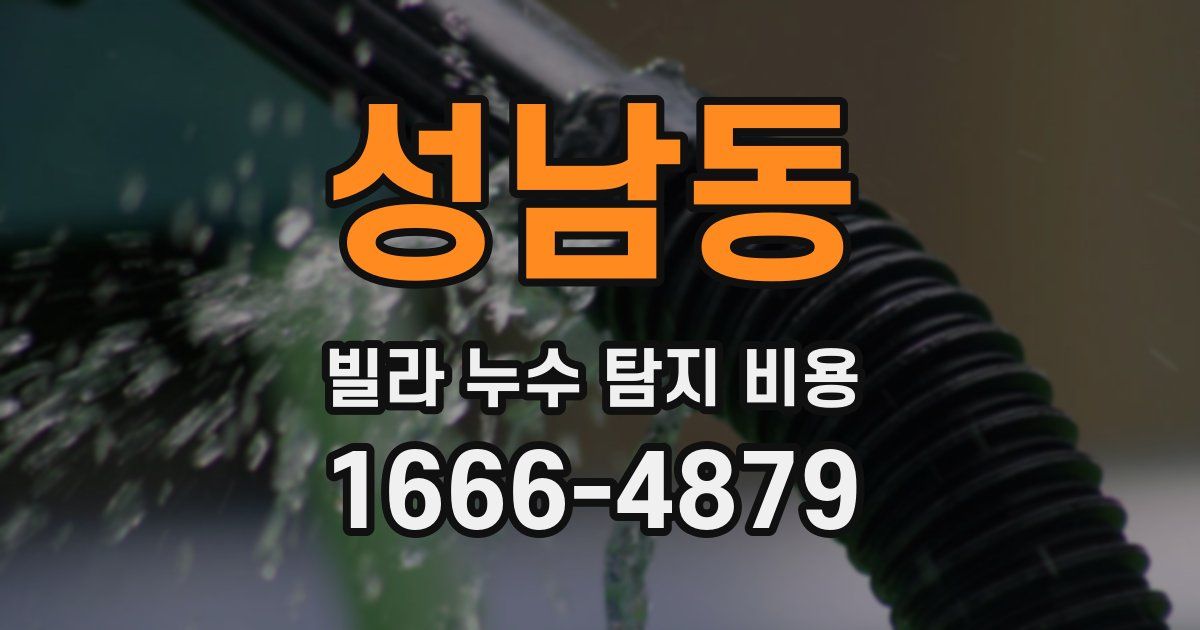 성남동 빌라 누수 탐지 비용