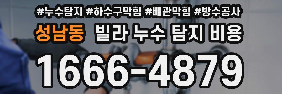 성남동 빌라 누수 탐지 비용