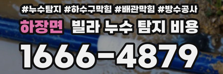 하장면 빌라 누수 탐지 비용
