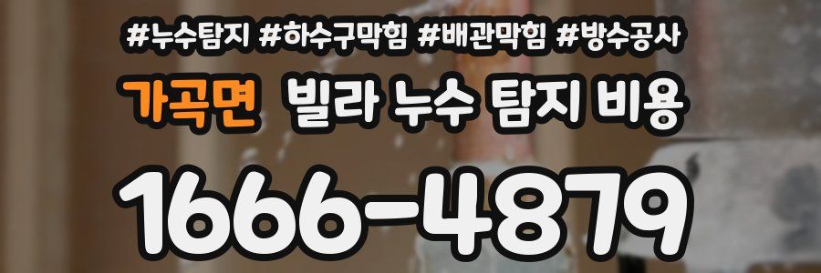 가곡면 빌라 누수 탐지 비용