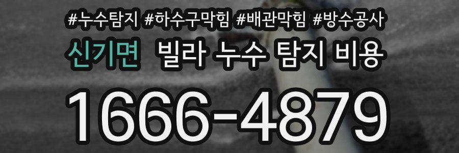 신기면 빌라 누수 탐지 비용