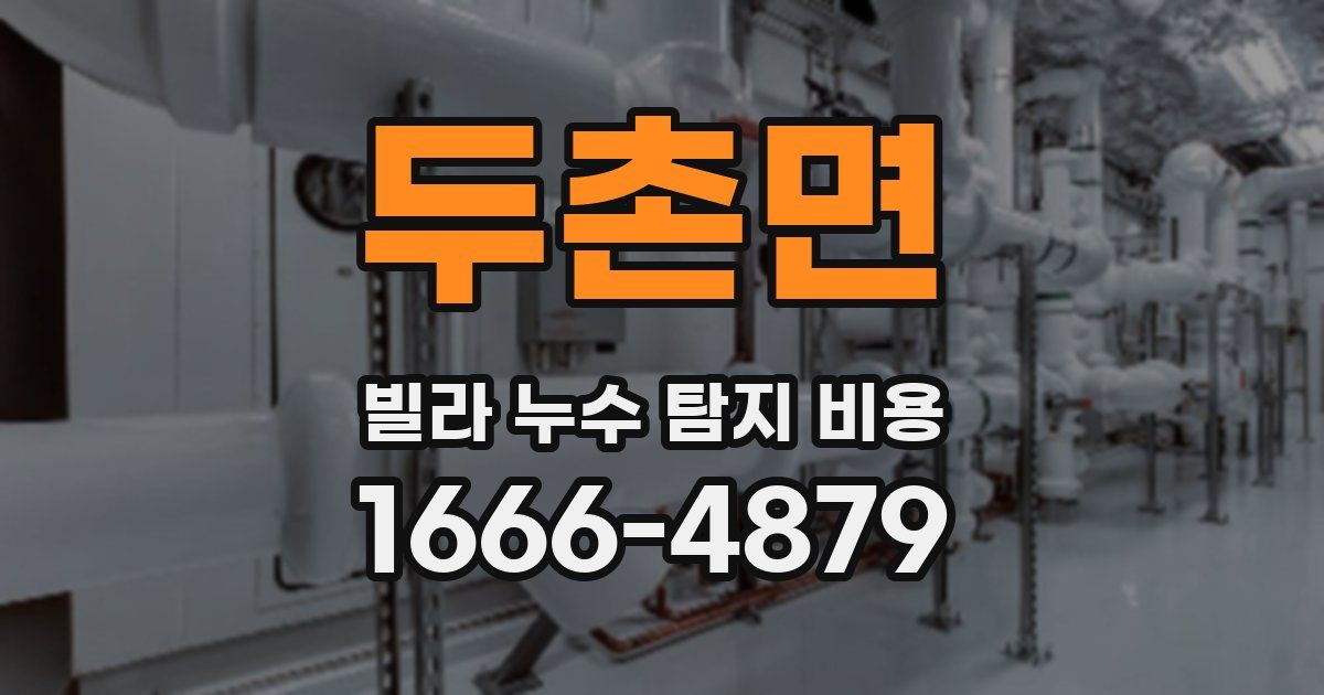 두촌면 빌라 누수 탐지 비용