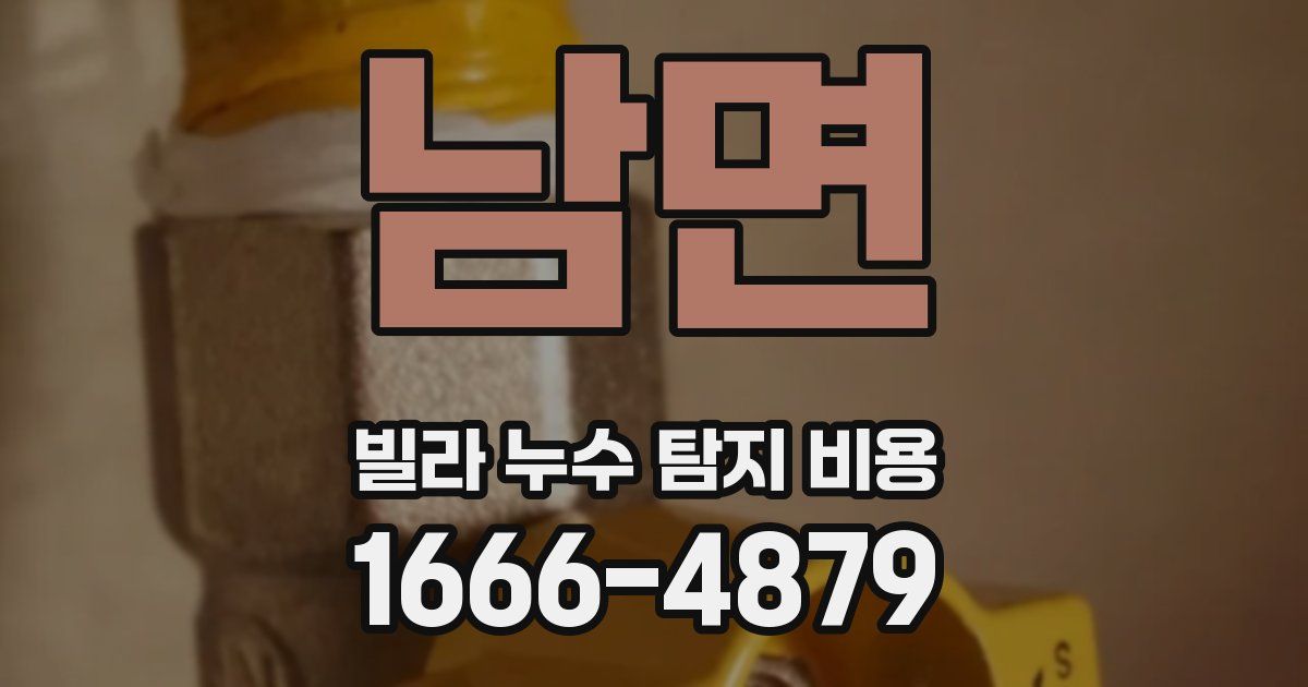 남면 빌라 누수 탐지 비용