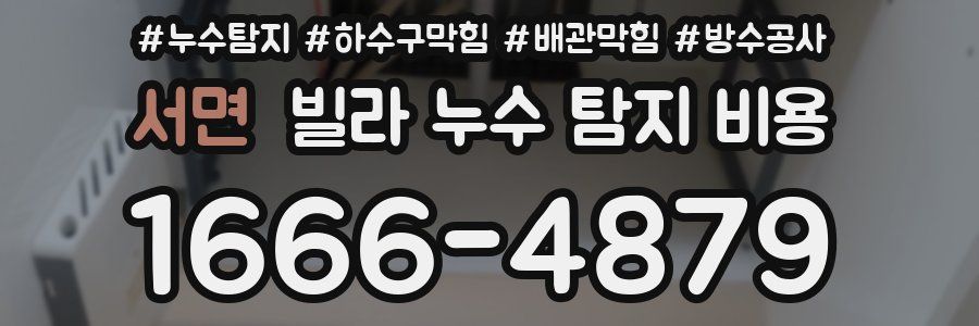 서면 빌라 누수 탐지 비용