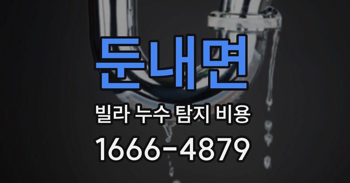 둔내면 빌라 누수 탐지 비용