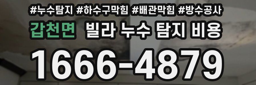 갑천면 빌라 누수 탐지 비용