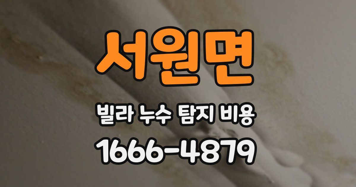 서원면 빌라 누수 탐지 비용