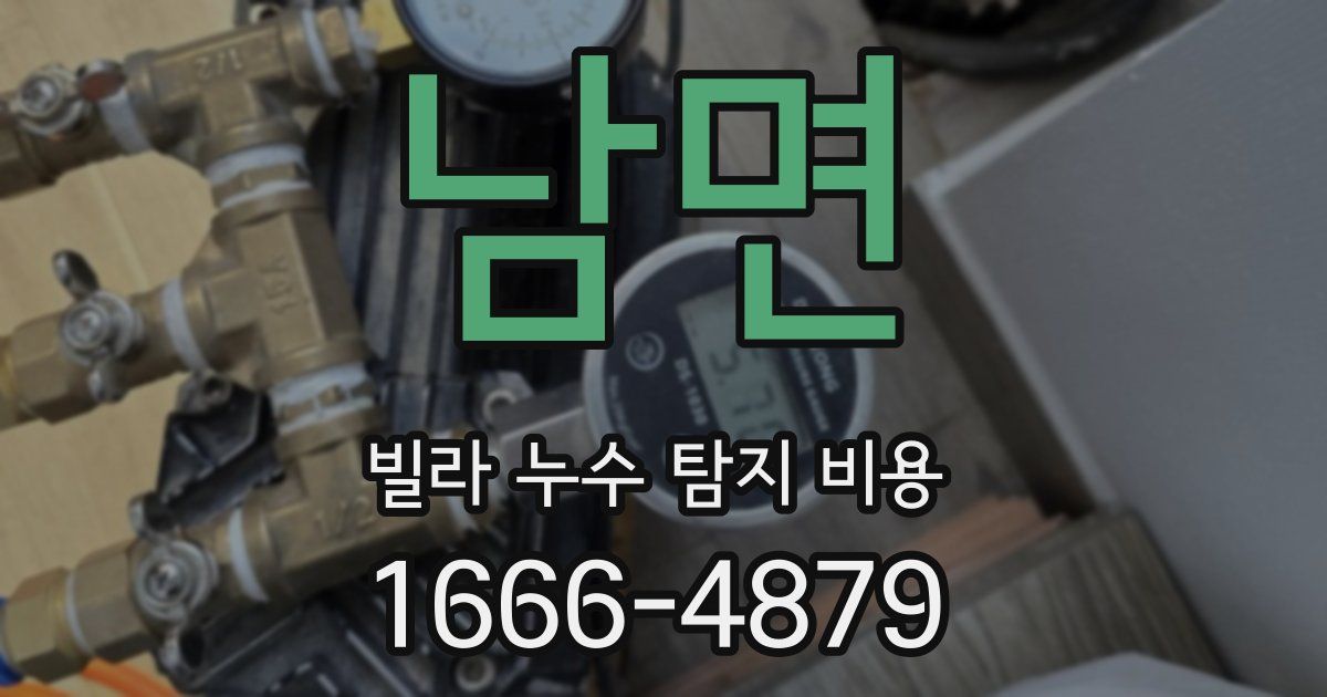 남면 빌라 누수 탐지 비용