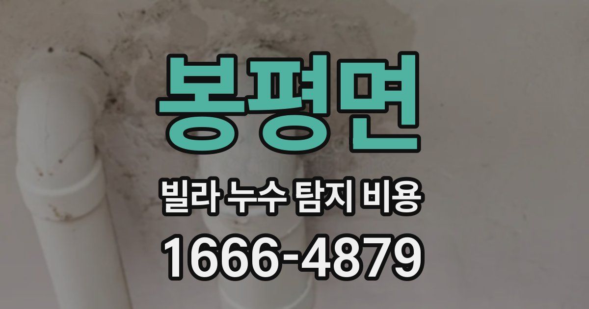봉평면 빌라 누수 탐지 비용