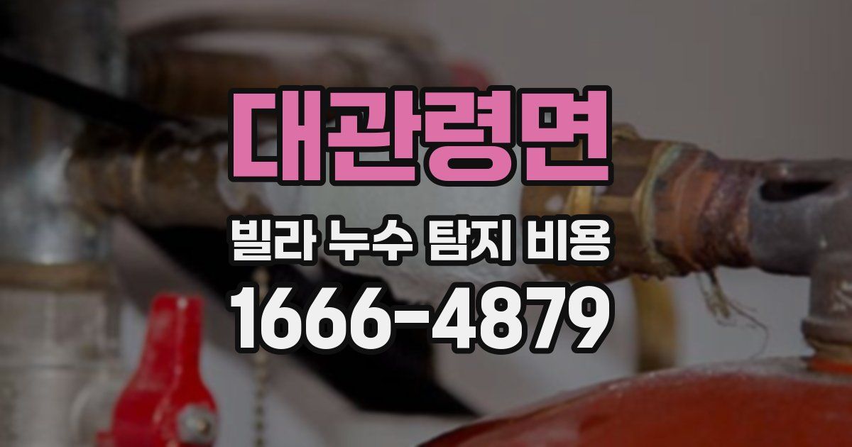 대관령면 빌라 누수 탐지 비용