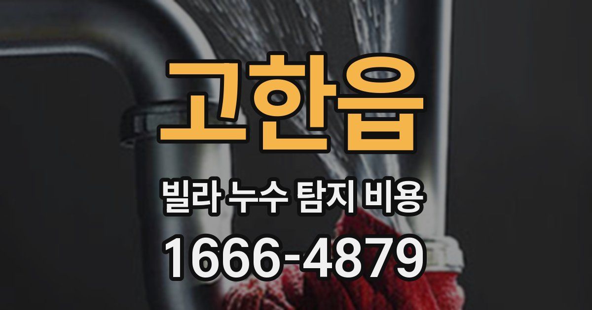 고한읍 빌라 누수 탐지 비용