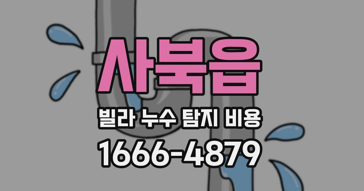 사북읍 빌라 누수 탐지 비용