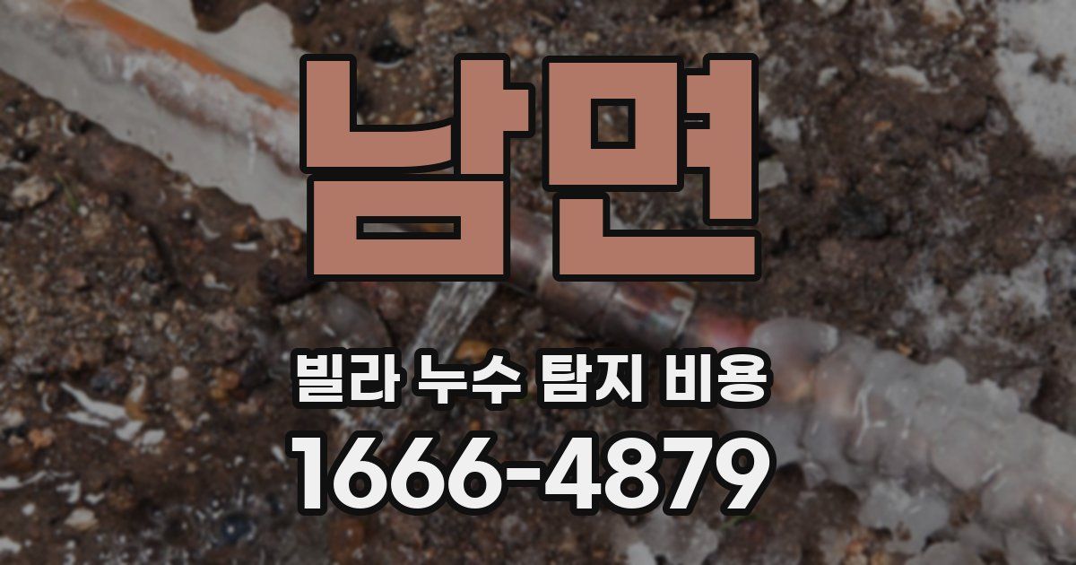 남면 빌라 누수 탐지 비용