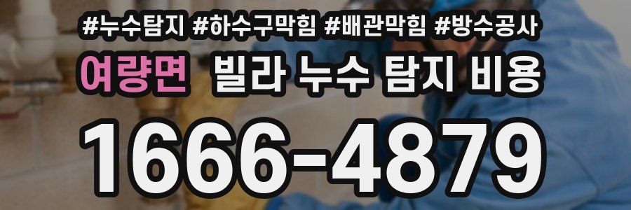 여량면 빌라 누수 탐지 비용