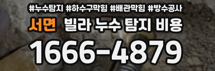 서면 빌라 누수 탐지 비용