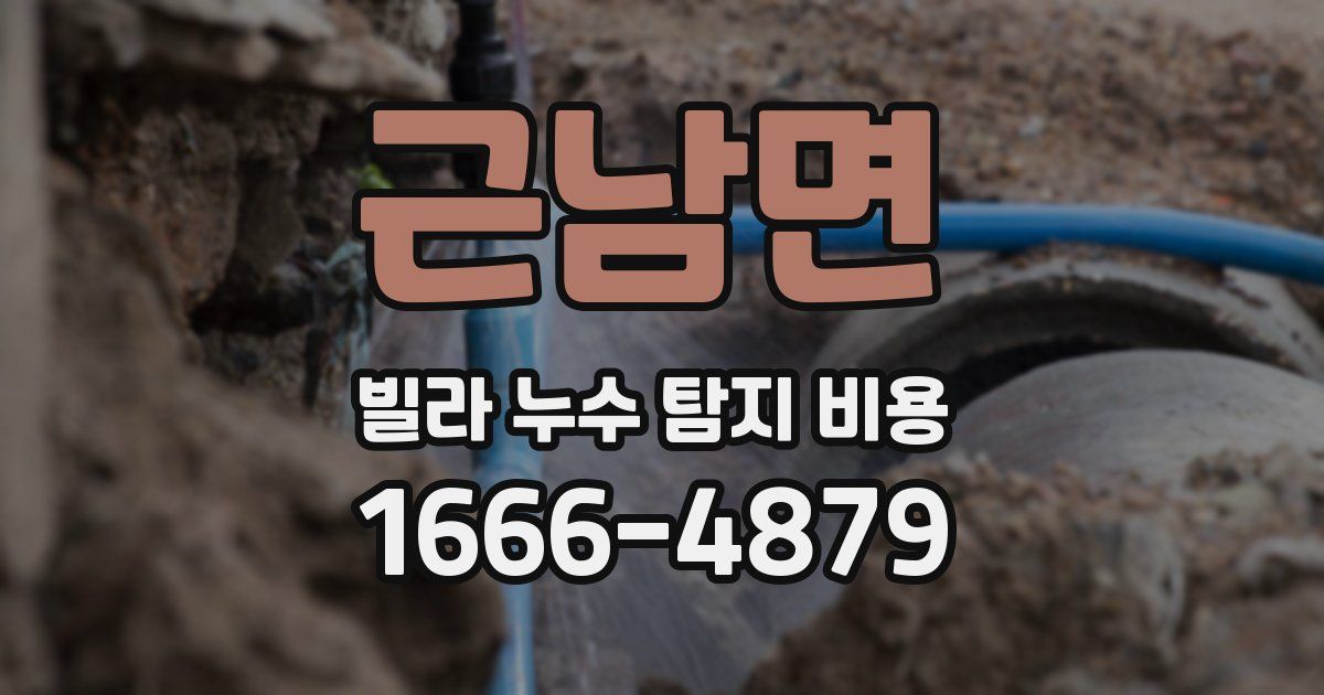 근남면 빌라 누수 탐지 비용